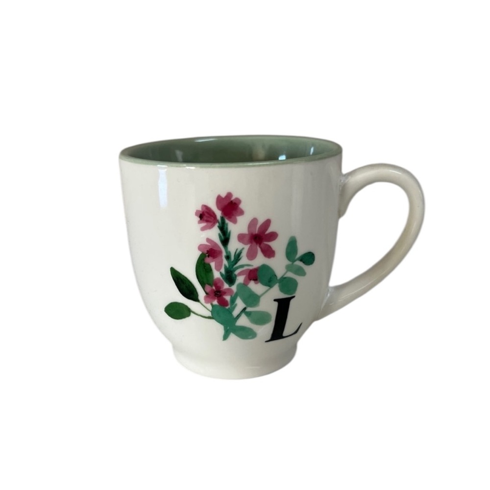 Modern‎ Expressions L Monogram Floral Coffee Mug Cup